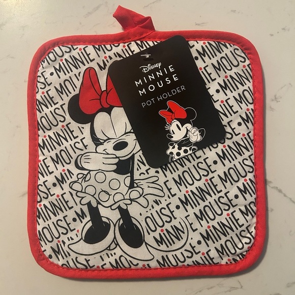 Disney Minnie Mouse Pot Holder - Red & White Classic Design- NWT - Picture 1 of 6